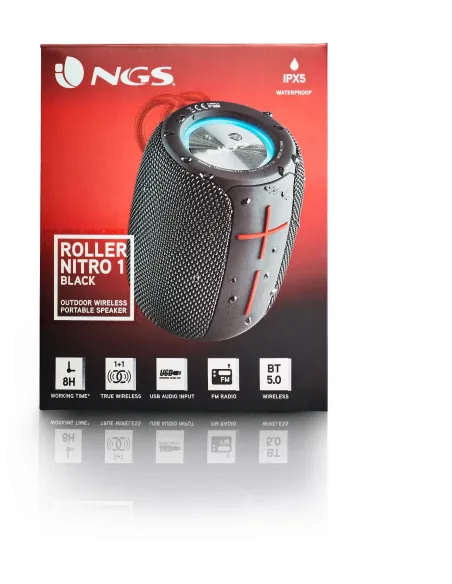 NGS Roller Nitro 1 Altavoz Portátil Bluetooth Negro