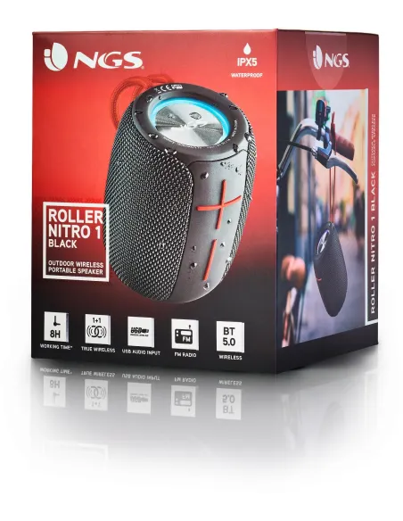 NGS Roller Nitro 1 Altavoz Portátil Bluetooth Negro