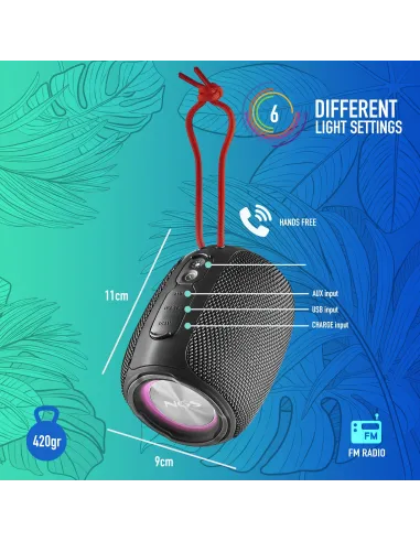 NGS Roller Nitro 1 Altavoz Portátil Bluetooth Negro