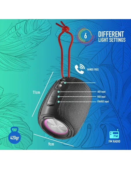NGS Roller Nitro 1 Altavoz Portátil Bluetooth Negro