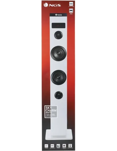 NGS Sky Charm Torre de Sonido Bluetooth 50W Blanco