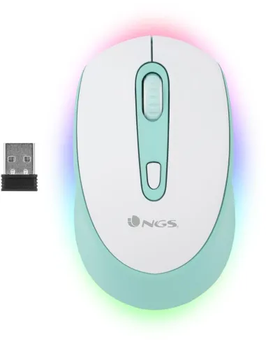NGS SMOGMINT-RB Ratón Inalámbrico Ambidiestro 2400 DPI  Blanco/Verde