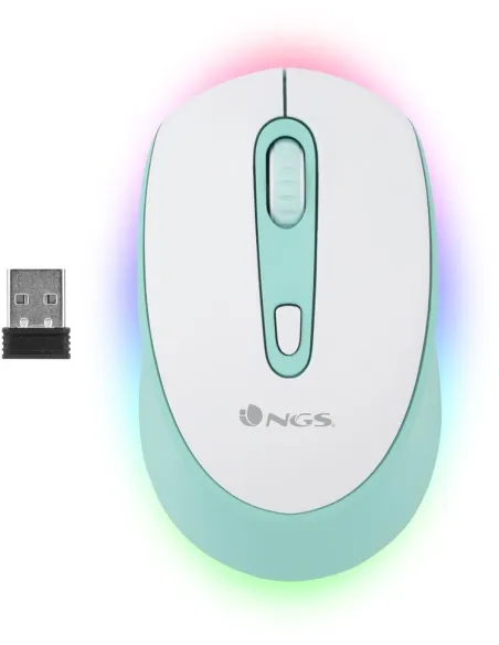 NGS SMOGMINT-RB Ratón Inalámbrico Ambidiestro 2400 DPI  Blanco/Verde