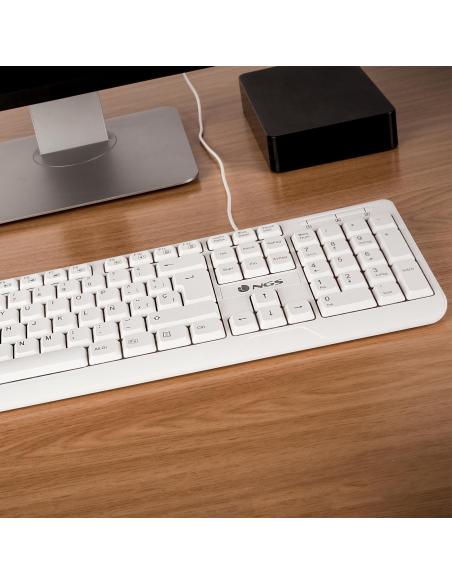 NGS Spike Wired Keyboard Teclado Blanco
