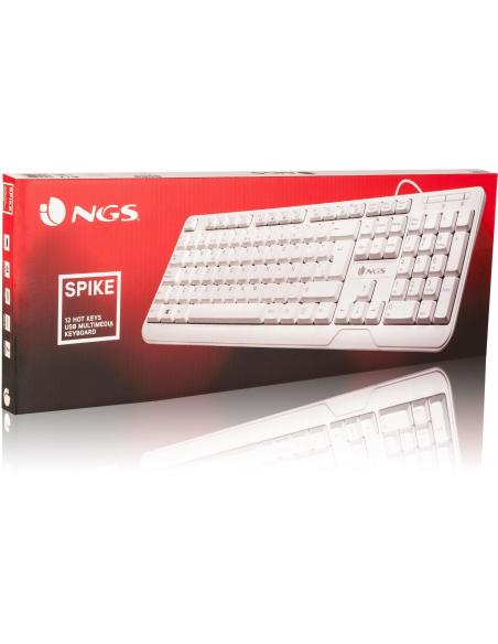 NGS Spike Wired Keyboard Teclado Blanco