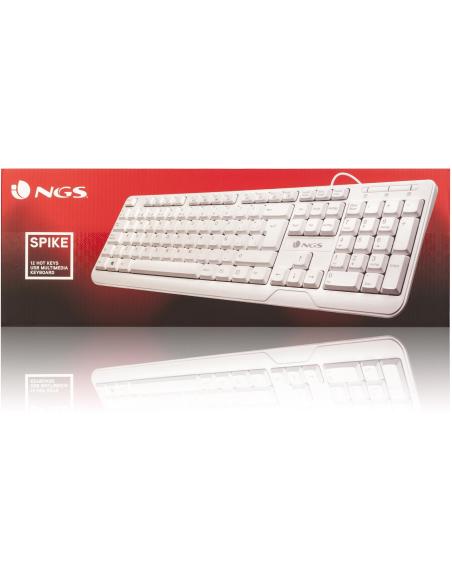 NGS Spike Wired Keyboard Teclado Blanco