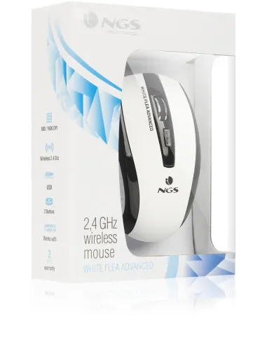 NGS White Flea Advanced Ratón Inalámbrico 1600DPI
