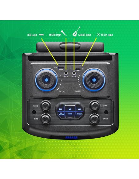 NGS Wild Dub Zero Altavoz Portátil de 120W Bluetooth y True Wireless Subwoofer 8"