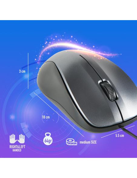 NGS Wired Crew Ratón Óptico 1200DPI Negro