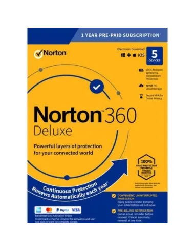 Norton 360 Deluxe 5 Dispositivos 1 Año
