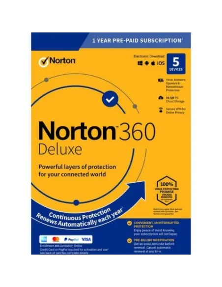Norton 360 Deluxe 5 Dispositivos 1 Año