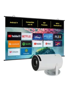 Iggual Pack MP720p Mini Proyector ANSI LED HD 120 Lúmenes + ECO-COST Pantalla de Proyección Manual 120"-MPRPRY0561