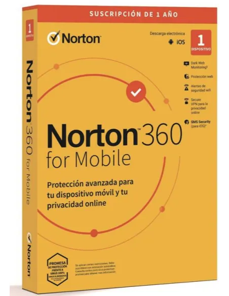 Norton 21433213 Antivirus para Móvil iOS/Android 360 1 Licencia 1 Año