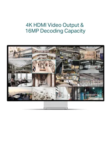 TP-Link VIGI NVR2016H-16MP Videograbador 16 Canales 10 TB 4K Negro