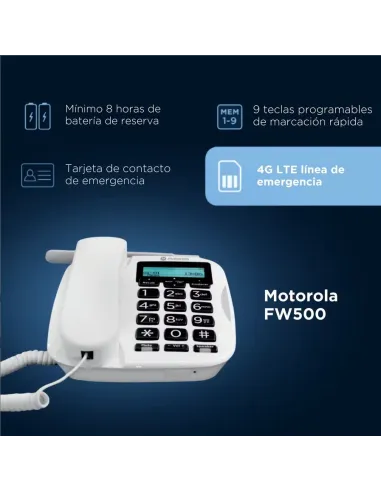Motorola FW500 Teléfono Fijo 4G Blanco