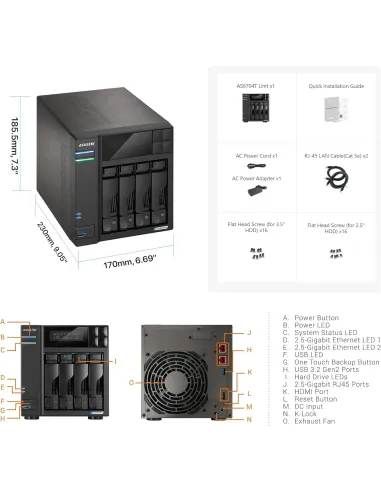 Asustor Lockerstor 4 Gen2 AS6704T NAS 4 Bahías