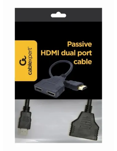 Gembird DSP-2PH4-04 Splitter HDMI 2 Puertos 20cm Negro