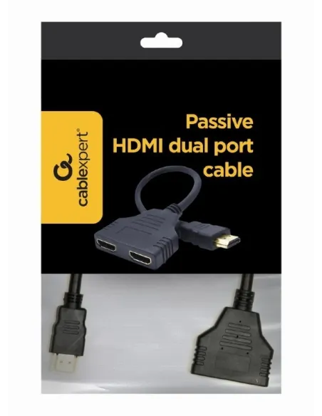 Gembird DSP-2PH4-04 Splitter HDMI 2 Puertos 20cm Negro