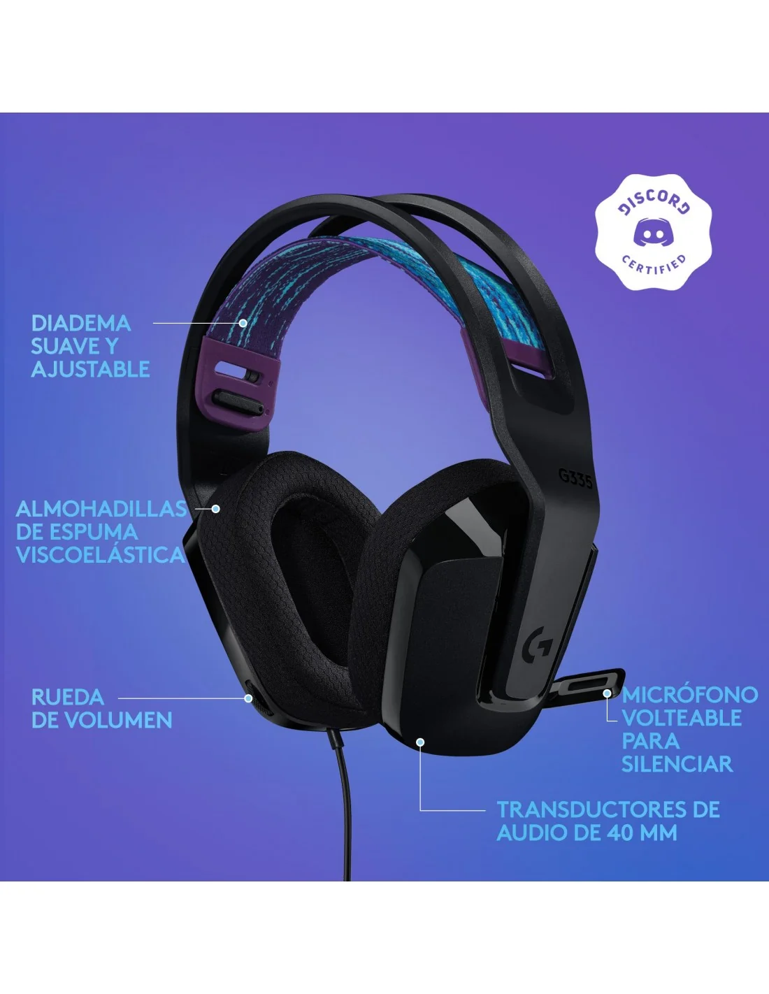 Logitech G335 Auriculares Gaming Negro