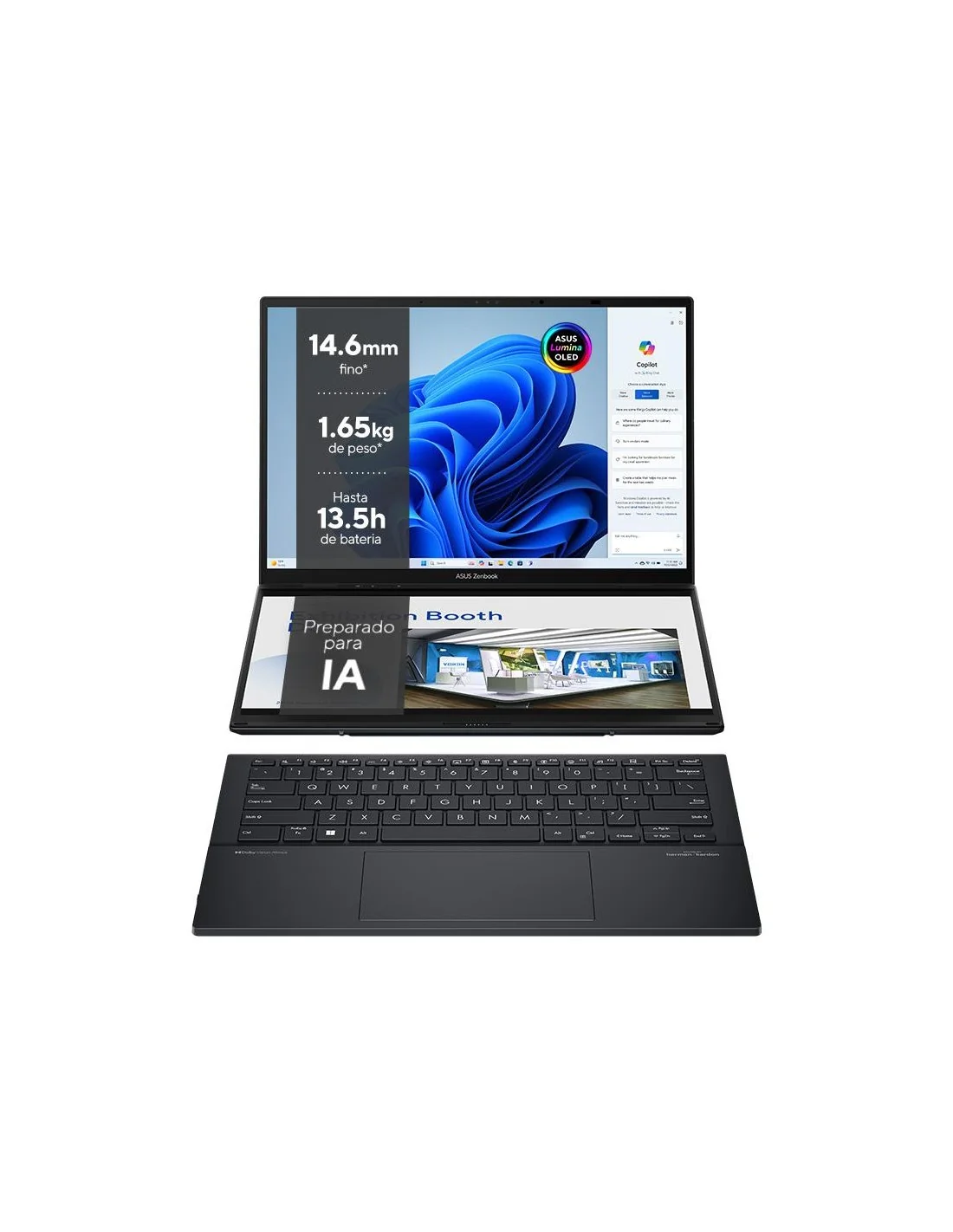 Asus Zenbook DUO UX8406MA-PZ255W Intel Core Ultra 9-185H/32GB/1TB SSD/14" Táctil W11 Home