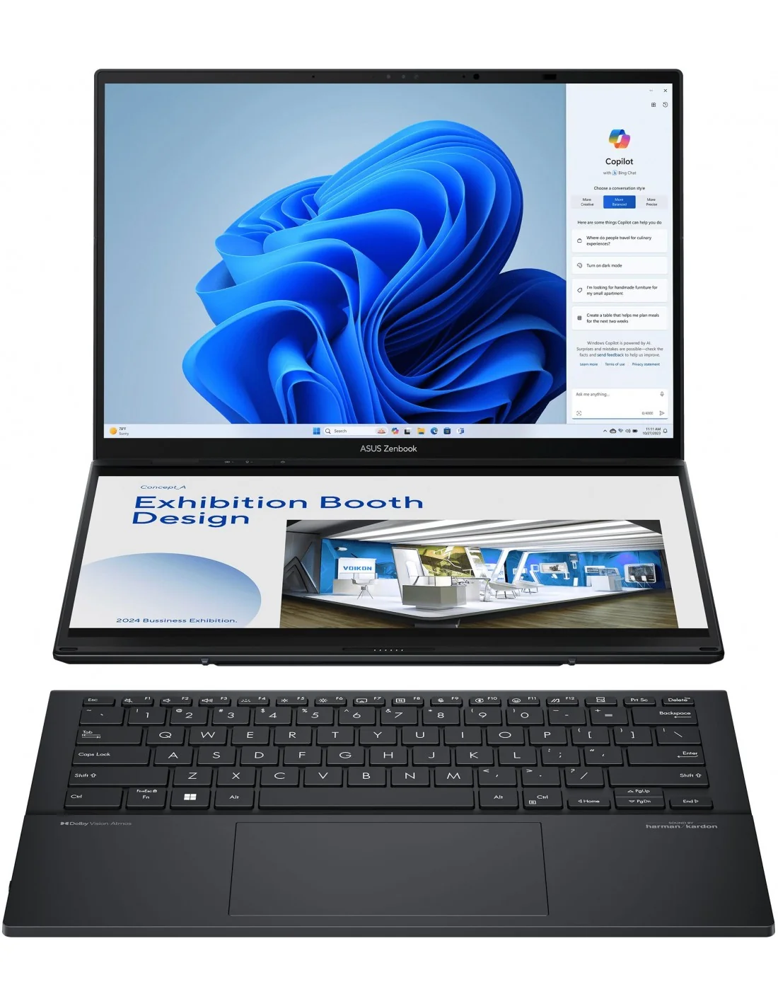 Asus Zenbook DUO UX8406MA-PZ255W Intel Core Ultra 9-185H/32GB/1TB SSD/14" Táctil W11 Home