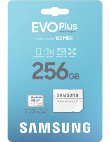 Samsung MicroSDHC EVO Plus 256GB Clase 10 + Adaptador SD