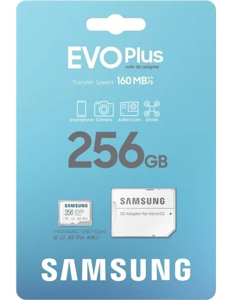 Samsung MicroSDHC EVO Plus 256GB Clase 10 + Adaptador SD