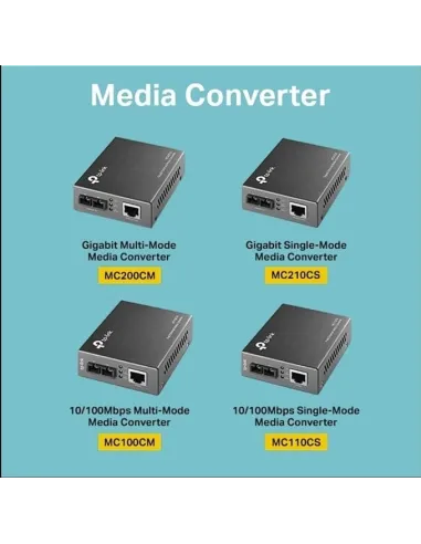 TP-Link MC100CM Conversor Medios RJ-45 a SC Fibra Negro
