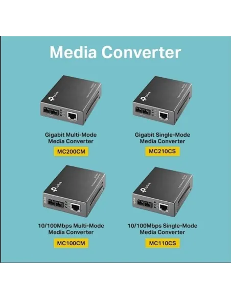 TP-Link MC100CM Conversor Medios RJ-45 a SC Fibra Negro