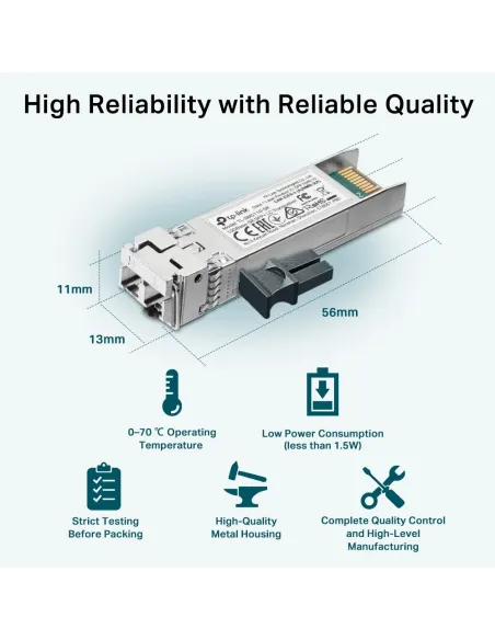 TP-Link TL-SM5110-SR Módulo Transceptor SFP+ de Fibra Óptica 300M