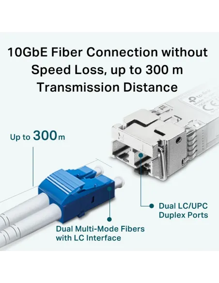 TP-Link TL-SM5110-SR Módulo Transceptor SFP+ de Fibra Óptica 300M