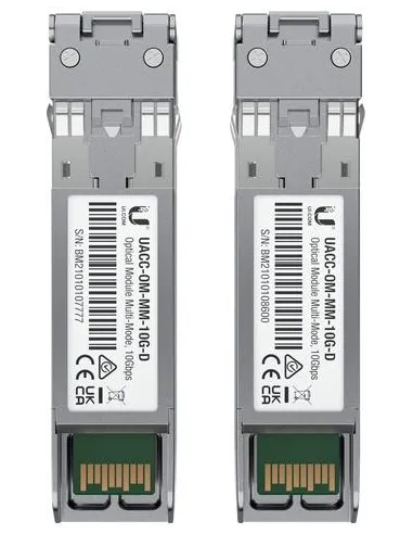 Ubiquiti UACC-OM-MM-10G-D-2 Módulo Transceptor SFP de Fibra Óptica 300M 2 Unidades