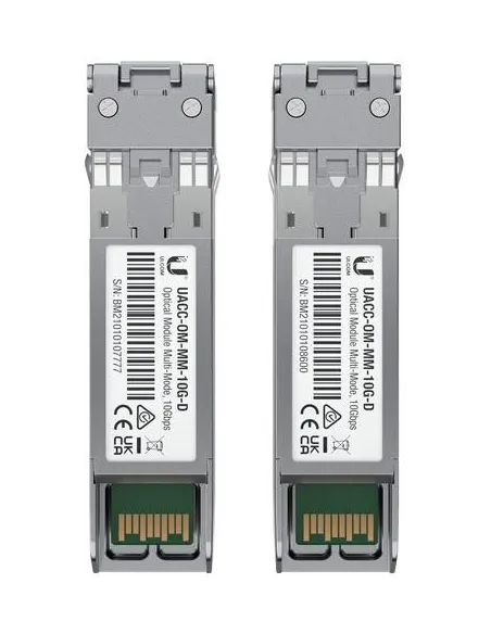 Ubiquiti UACC-OM-MM-10G-D-2 Módulo Transceptor SFP de Fibra Óptica 300M 2 Unidades