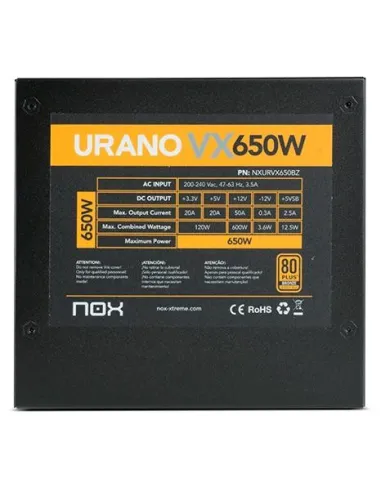 Nox Urano VX 650W 80 Plus Bronze