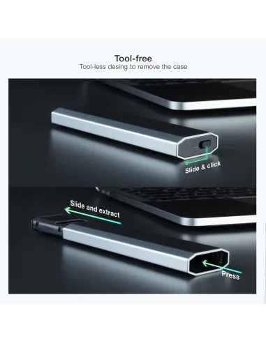 TooQ TQE-2223G Caja Externa M.2 PCIe USB-C 3.1 Gris