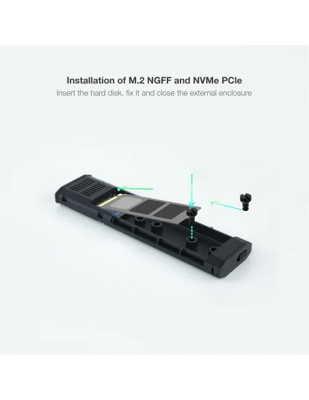 TooQ TQE-2223G Caja Externa M.2 PCIe USB-C 3.1 Gris