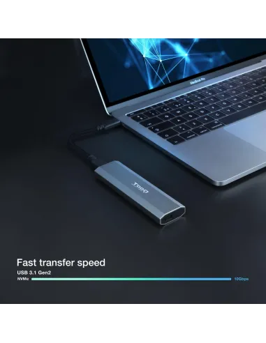 TooQ TQE-2223G Caja Externa M.2 PCIe USB-C 3.1 Gris