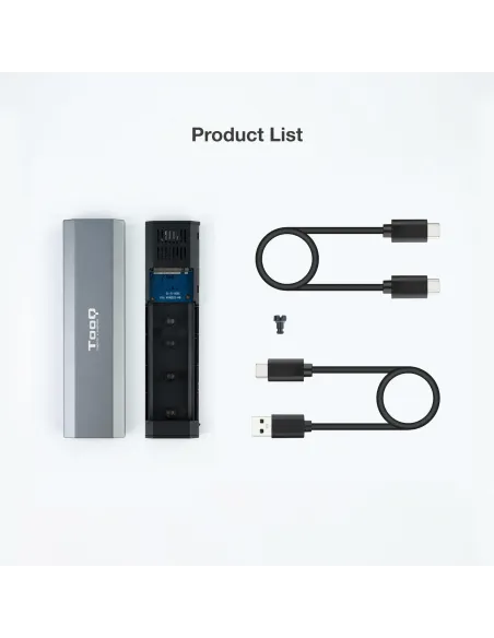 TooQ TQE-2223G Caja Externa M.2 PCIe USB-C 3.1 Gris