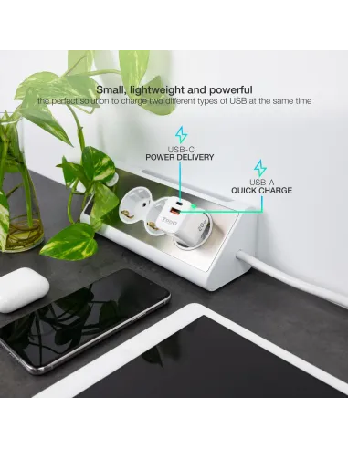 TooQ TQWC-QCPD20WT Cargador de Pared Universal USB-A/USB-C 20W Blanco