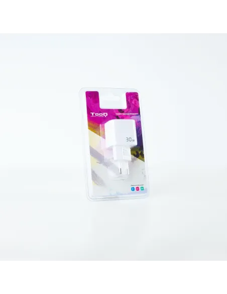 TooQ TQWC-GANQCPD30WT Cargador de Pared Universal USB-A/USB-C 30W Blanco