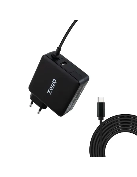 TooQ TQLC-USBC65PD Cargador para Portátil USB-C 65W 1,8M Negro