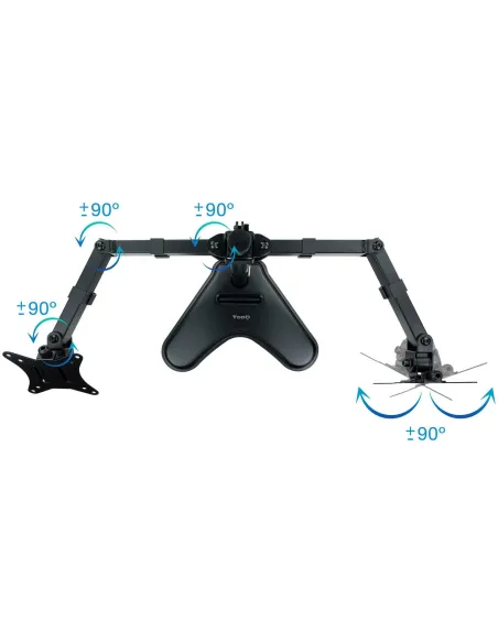 TooQ DB1702TN-B Soporte de Mesa Doble Brazo Inclinable Giratorio para Monitor 17"-32" Máx. 9Kg Negro