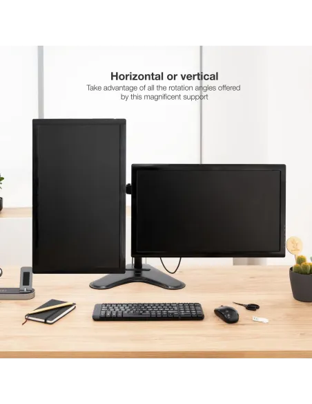 TooQ DB1702TN-B Soporte de Mesa Doble Brazo Inclinable Giratorio para Monitor 17"-32" Máx. 9Kg Negro