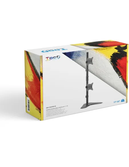 TooQ DB1703TNV-B Soporte Vertical Inclinable Giratorio para 2 Monitores 17"-32" Máx. 9Kg Negro