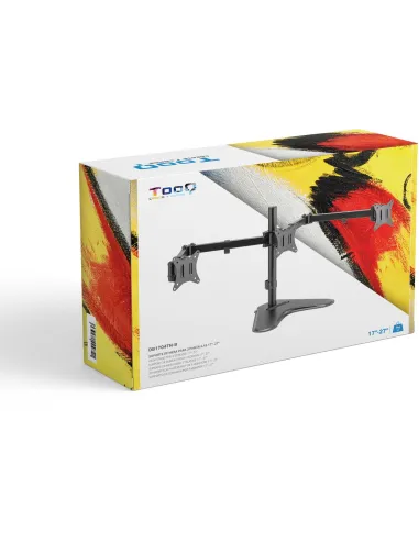 TooQ DB1704TN-B Soporte de Mesa para 3 Pantallas 17"-27" Máx. 21Kg Negro