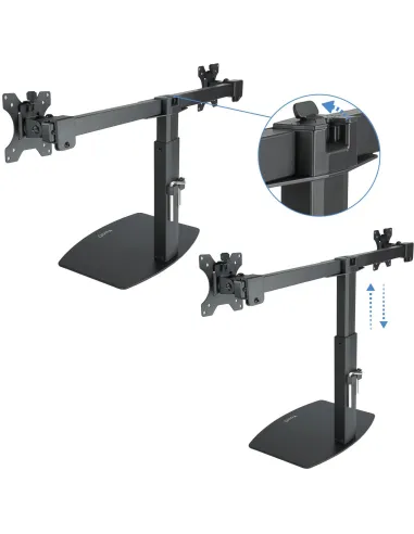 TooQ DB1727TN-B Soporte de Mesa de 2 Brazos Monitor/TV 17"-27" 6Kg por Brazo Negro