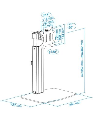 TooQ DB1732TN-B Soporte de Mesa para Monitor/TV 17"-32" Máx. 7Kg Negro