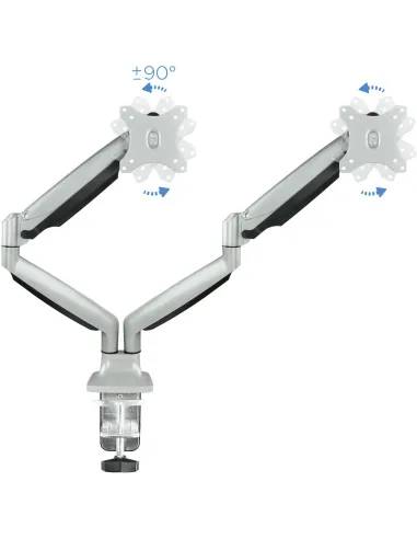TooQ DB3132TNR-S Soporte Monitor Giratorio de 2 Brazos para Pantallas 13"-32" Máx. 18 Kg Gris
