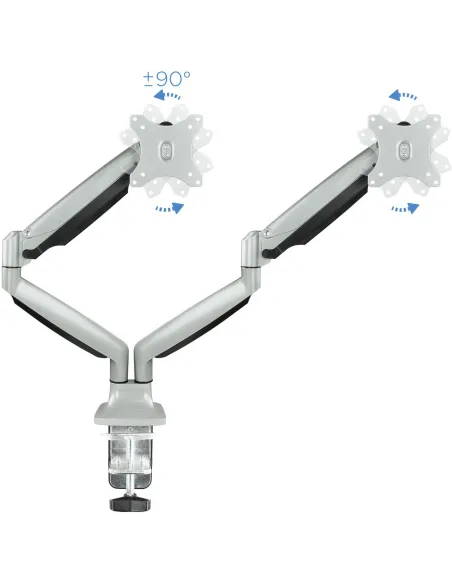 TooQ DB3132TNR-S Soporte Monitor Giratorio de 2 Brazos para Pantallas 13"-32" Máx. 18 Kg Gris