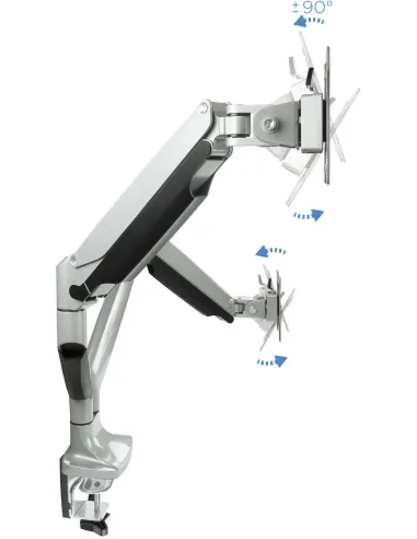 TooQ DB3132TNR-S Soporte Monitor Giratorio de 2 Brazos para Pantallas 13"-32" Máx. 18 Kg Gris